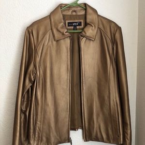 Bronze 100% leather jacket XL